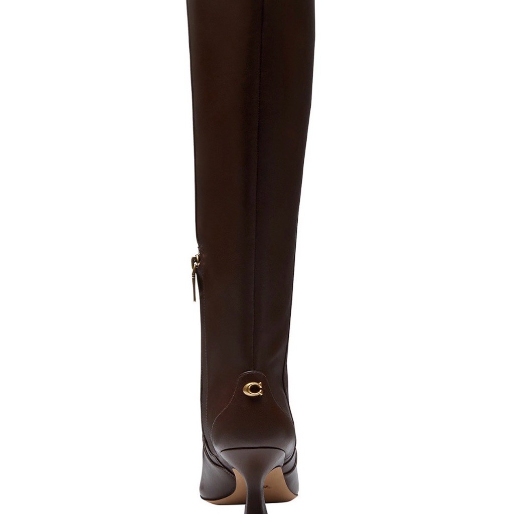 Elegant Brown Knee-High Women's Boots Coach